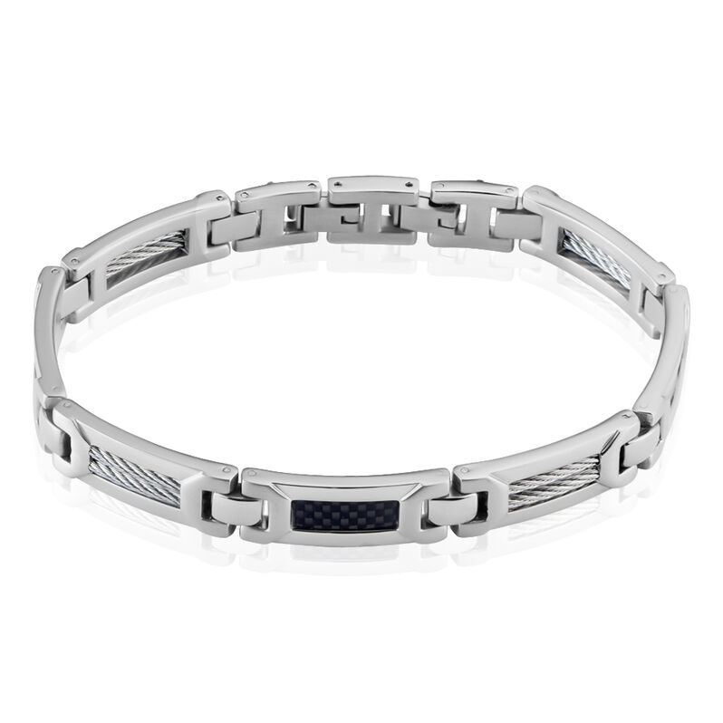 Bracelet Bruce Acier Cable Et Carbone - Spannringe Herren | OROVIVO