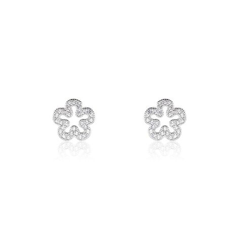 Damen Ohrstecker Silber 925 Zirkonia Blume - Ohrstecker Damen | OROVIVO