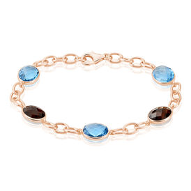 Damenarmband Silber 925 Rosé Vergoldet Blaues Glas - Armbänder Damen | OROVIVO