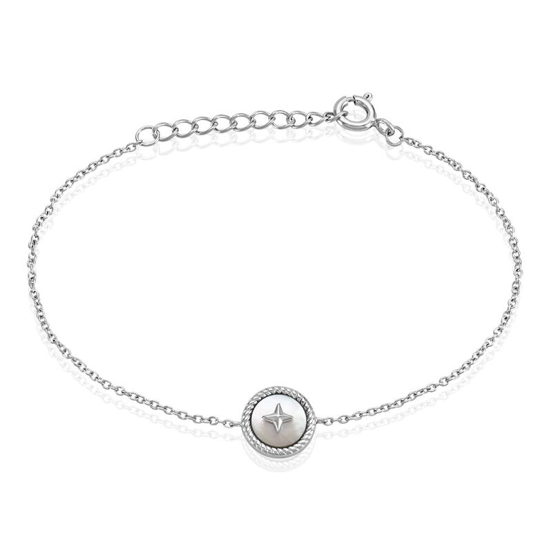 Bracelet Izarra Argent Blanc Nacre - Spannringe Damen | OROVIVO