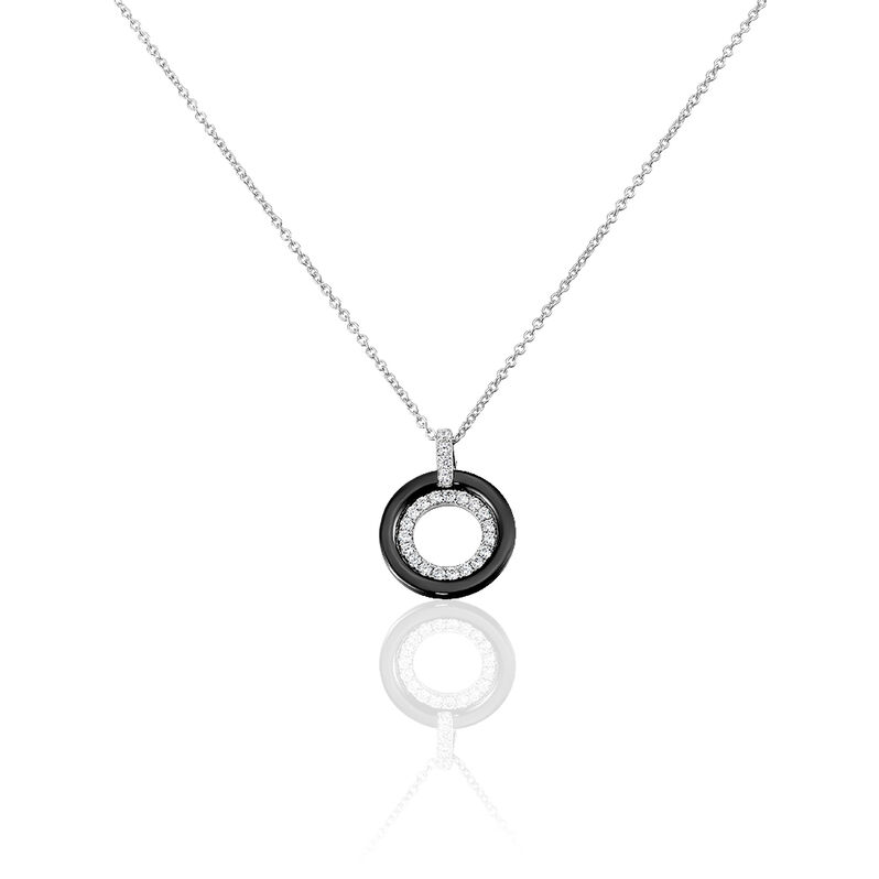 Collier Argent Blanc Céramique Et Oxyde De Zirconium - Spannringe Damen | OROVIVO