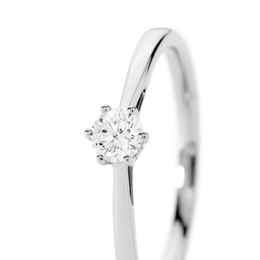 SIRA Damen Ring Platin Wei&szlig; 950 Diamant Wei&szlig; 0,16 ct