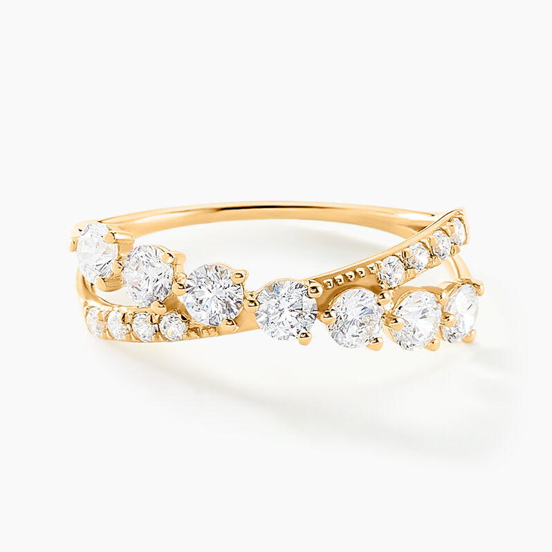 Bague Dorean Or Jaune Oxyde De Zirconium - Spannringe Damen | OROVIVO