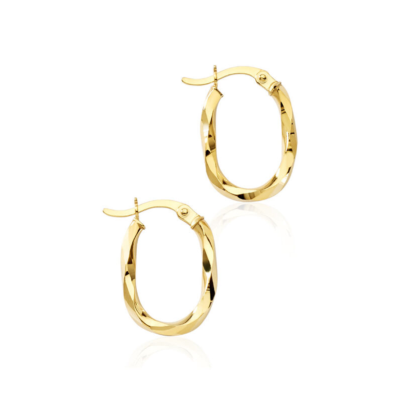 Damen Creolen Gold 375 Elise Oval - Creolen Damen | OROVIVO