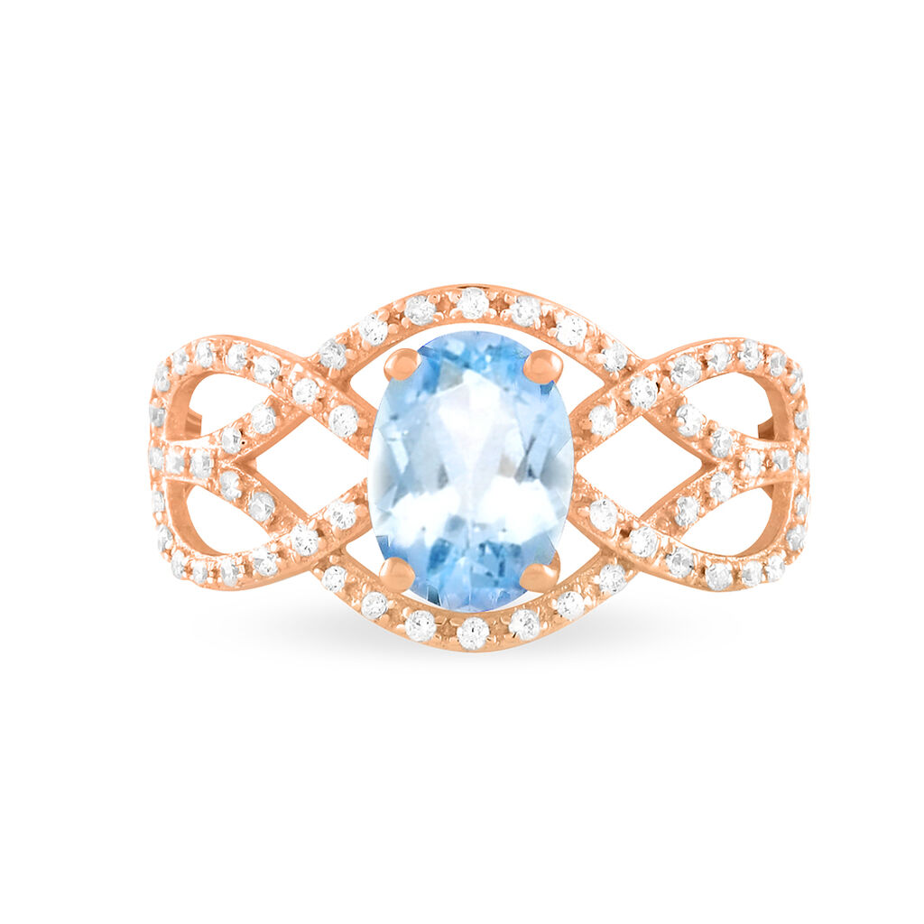 Bague Tina Or Rose Topaze Et Diamant - Spannringe Damen | OROVIVO