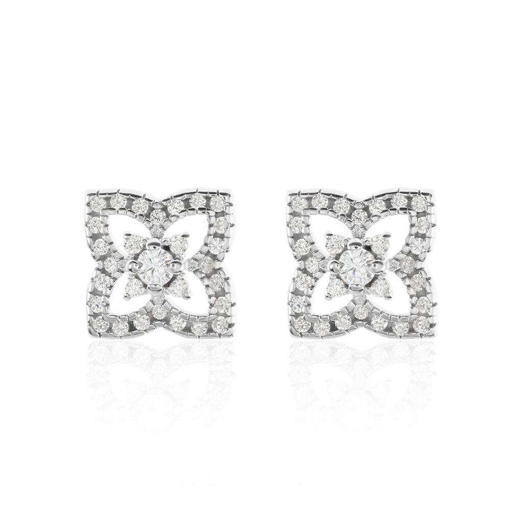 MINA Damen Ohrstecker Silber 925 Zirkonia Weiß 0,48 ct Schmetterling, Ohrstecker mit Stein