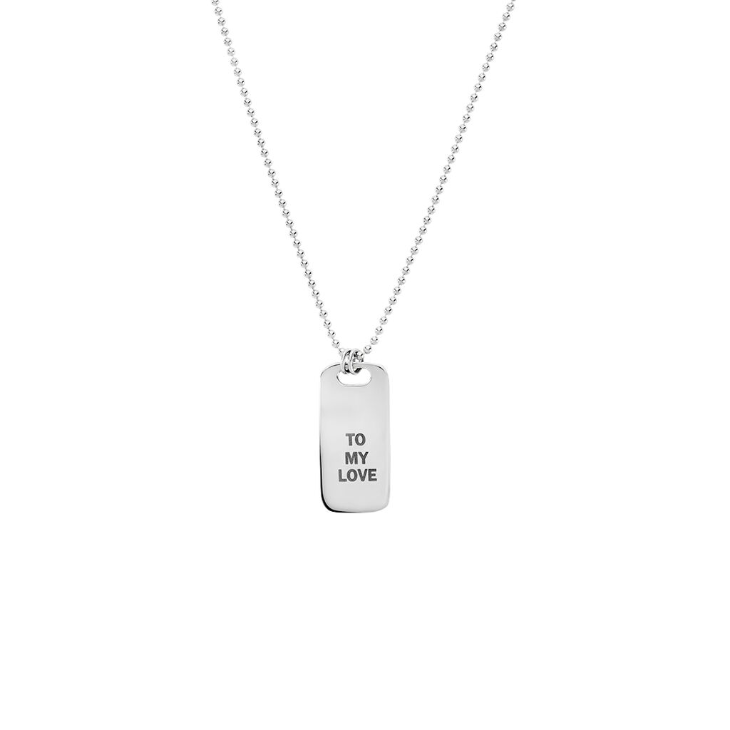 KARTER Unisex Collier Silber Silber 925 Rechteckig B 1,6 mm