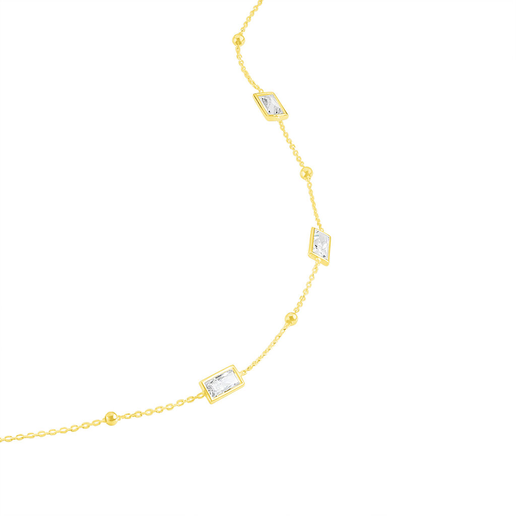 RAKI Damen Collier Gold 375 (9 Karat) Zirkonia Weiß B 0,25 mm - Halsketten Damen | OROVIVO