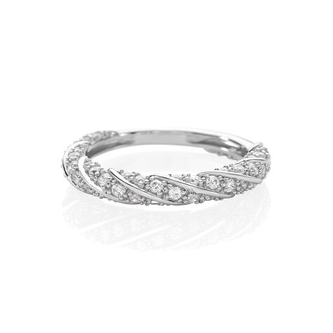 AMARA Damen Ring Silber 925 Andere Steine Weiß Spirale