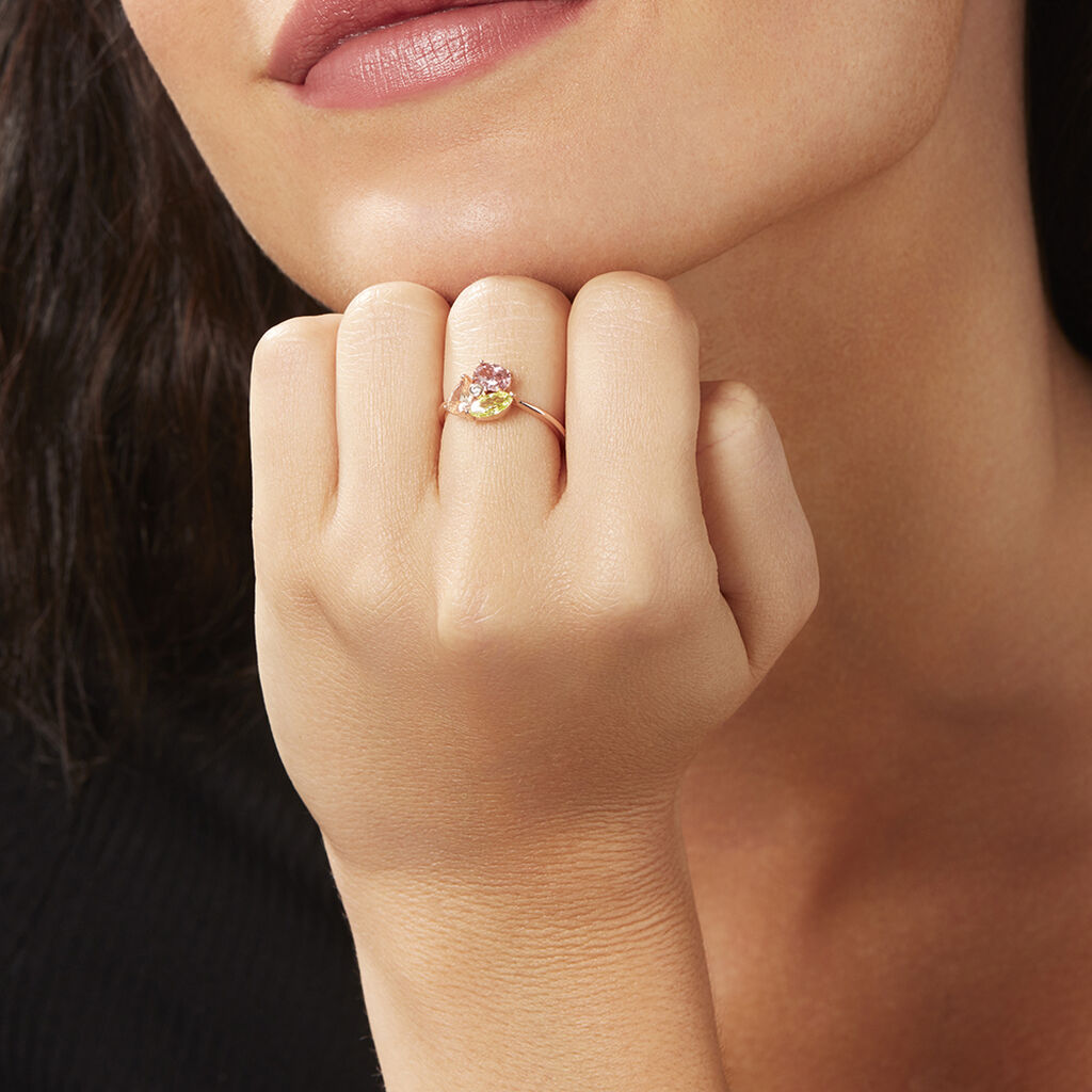 Damen Ring Silber rosevergoldet 925 Zirkonia Blume Blumena  - Ringe mit Stein Damen | OROVIVO
