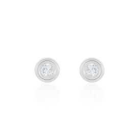Damen Ohrstecker Weißgold 375 Zirkonia 3mm - Ohrstecker Damen | OROVIVO