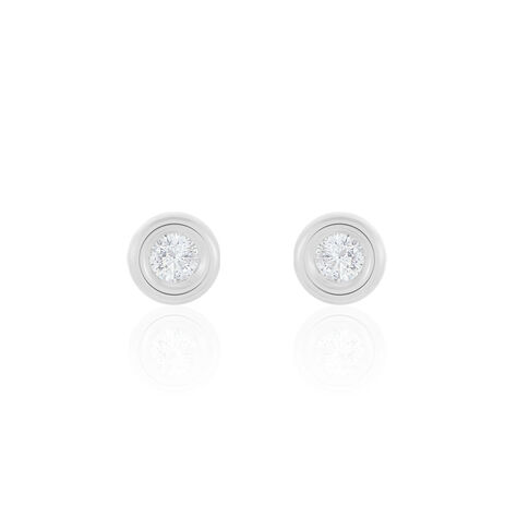 Damen Ohrstecker Weißgold 375 Zirkonia 3mm - Ohrstecker Damen | OROVIVO