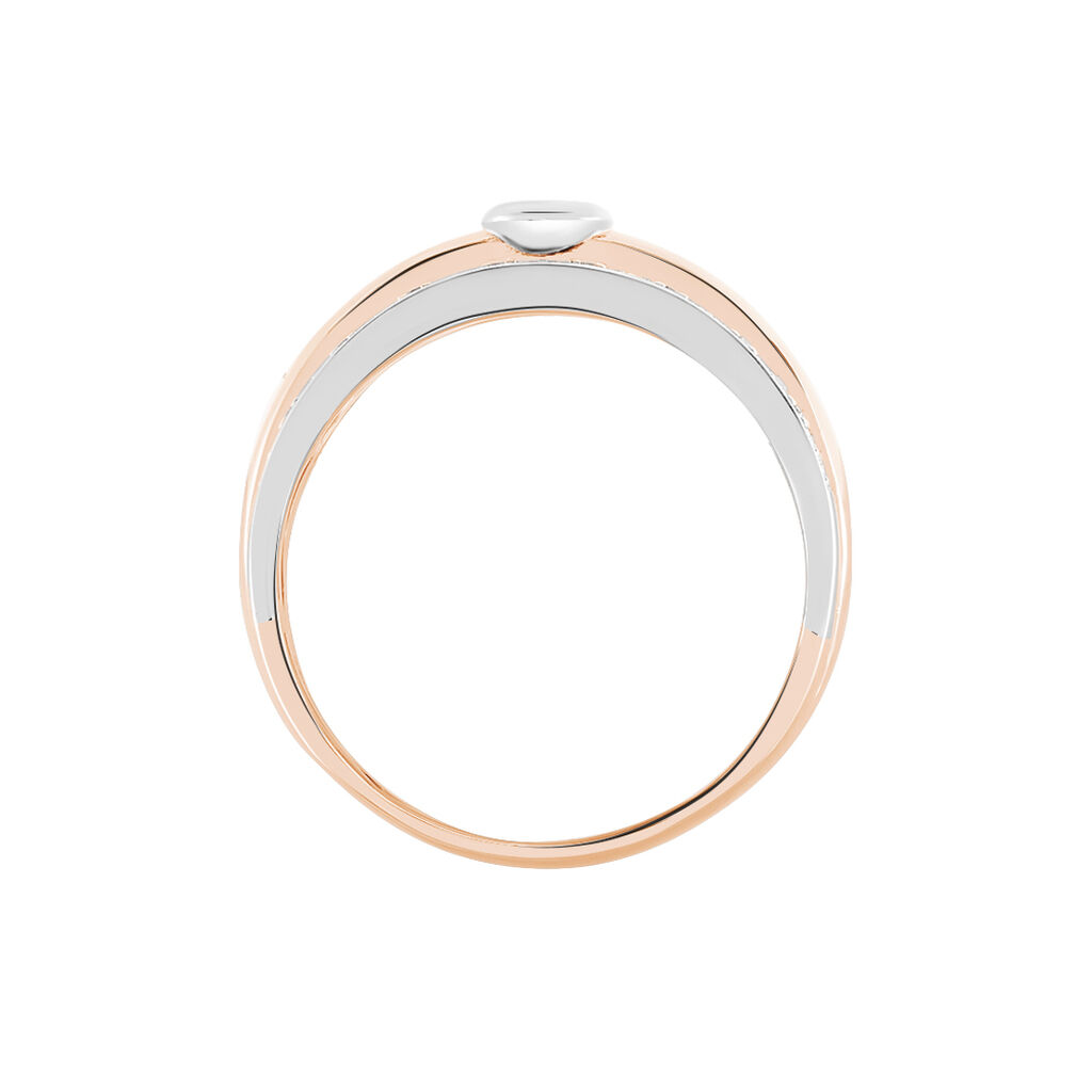TIFFY Damen Ring Gold Bicolor 375 (9 Karat) Diamant Wei&szlig; 0,04 ct