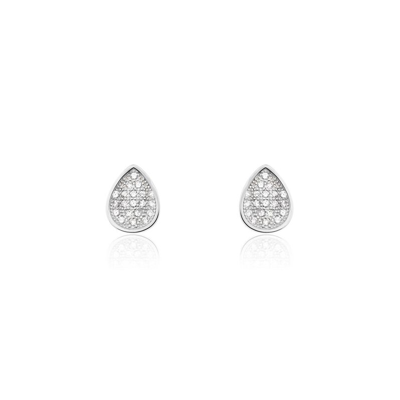 Boucles D'oreilles Puces Laouenan Argent Rhodié Oxyde De Zirconium - Spannringe Damen | OROVIVO