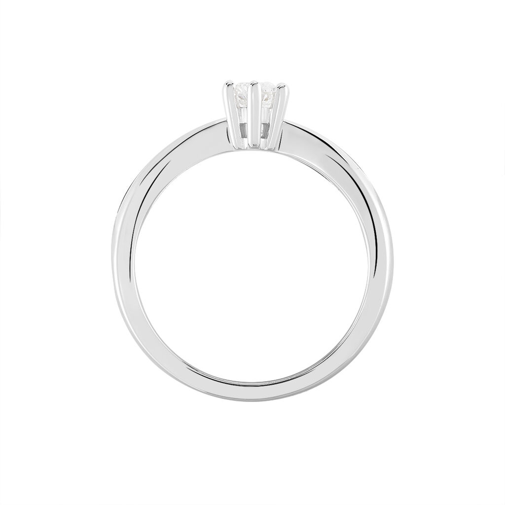 ROME Damen Ring Wei&szlig;gold 375 (9 Karat) Diamant Wei&szlig; 0,2 ct