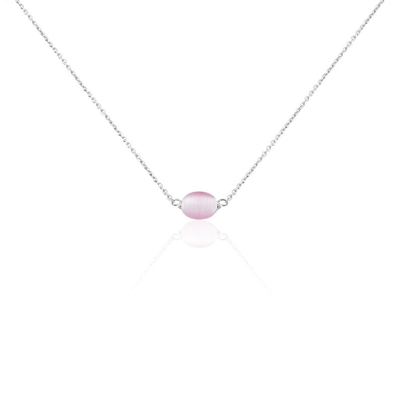Collier Evren Argent Weiss Quartz Rose - Spannringe Damen | OROVIVO