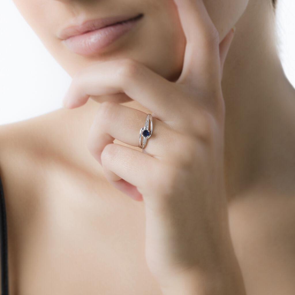 Bague Tanissia Or Blanc Saphir Et Diamant - Hochzeitsringe Damen | OROVIVO