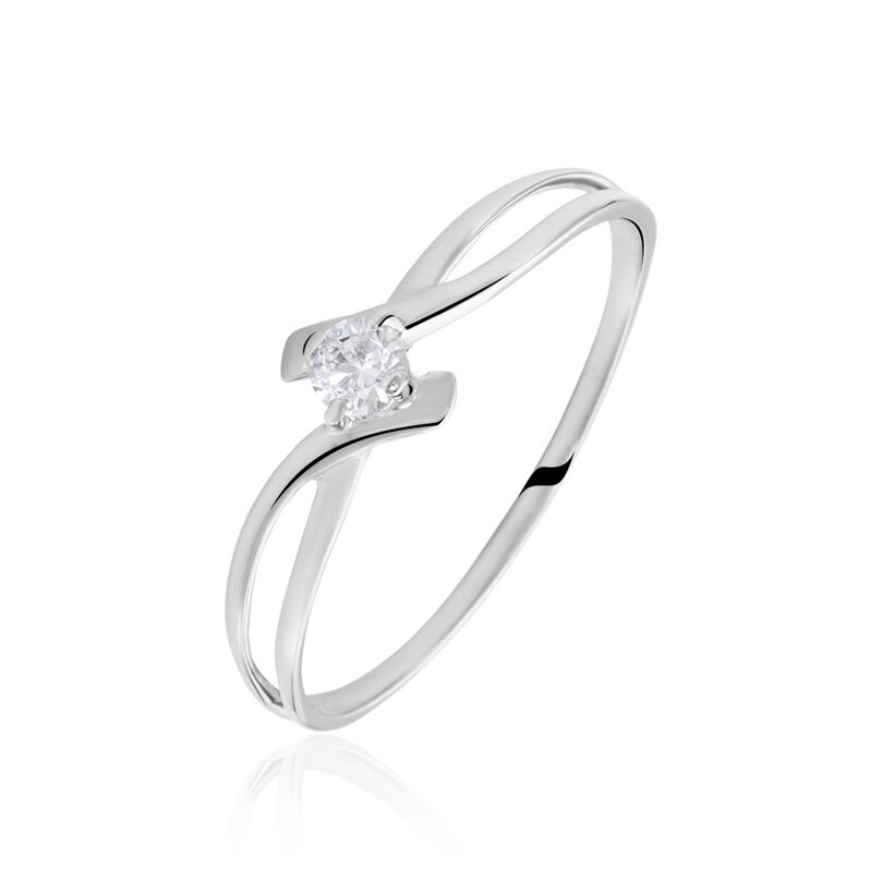 Bague Ah Or Blanc Oxyde De Zirconium - Spannringe Damen | OROVIVO