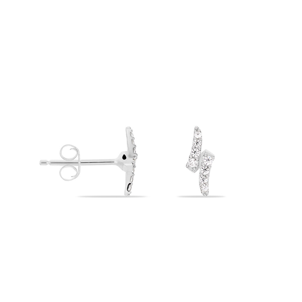 Damen Ohrstecker Silber 925 Zirkonia Zickzack - Ohrstecker Damen | OROVIVO