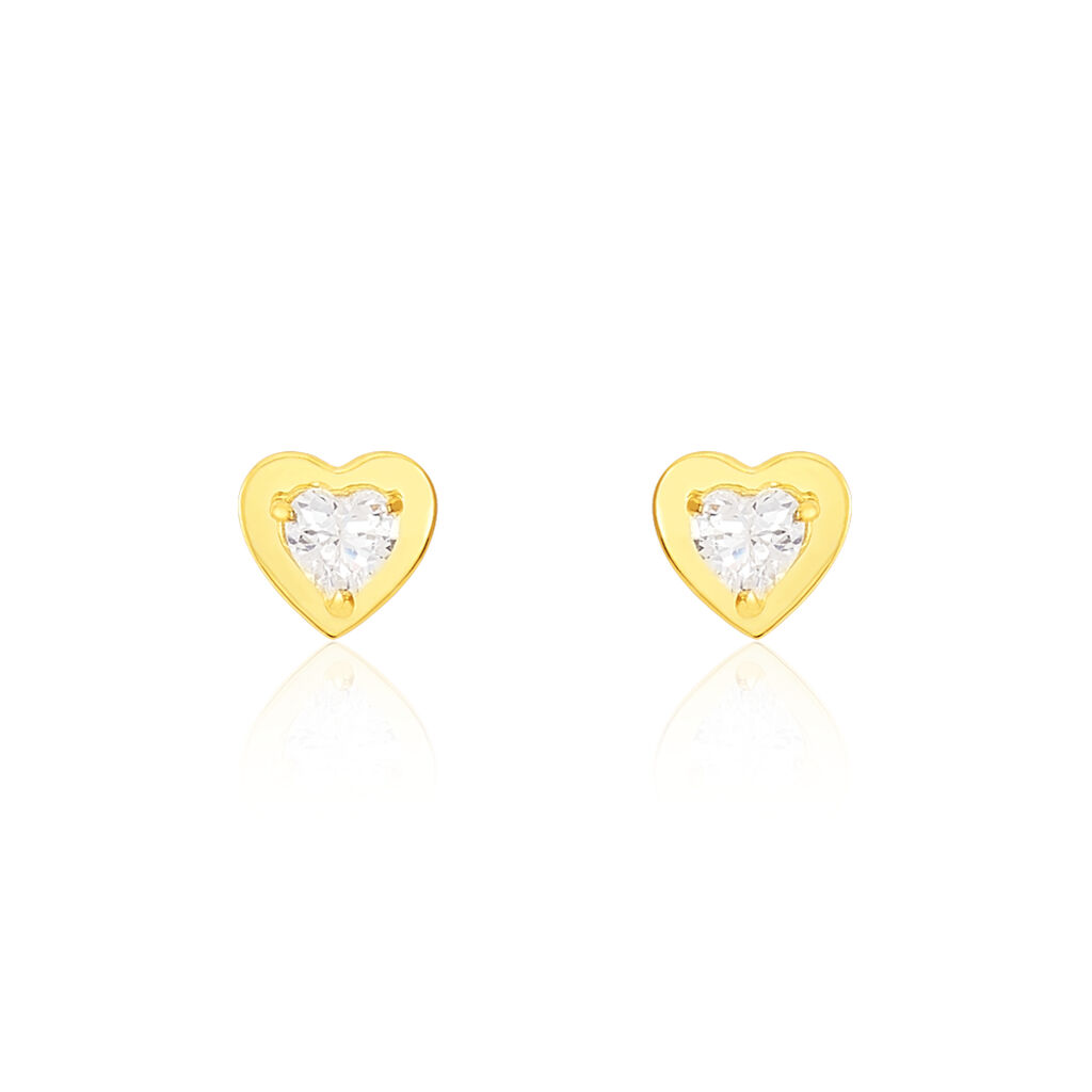 Damen Ohrstecker Gold 375 Zirkonia Herz - Ohrstecker Damen | OROVIVO