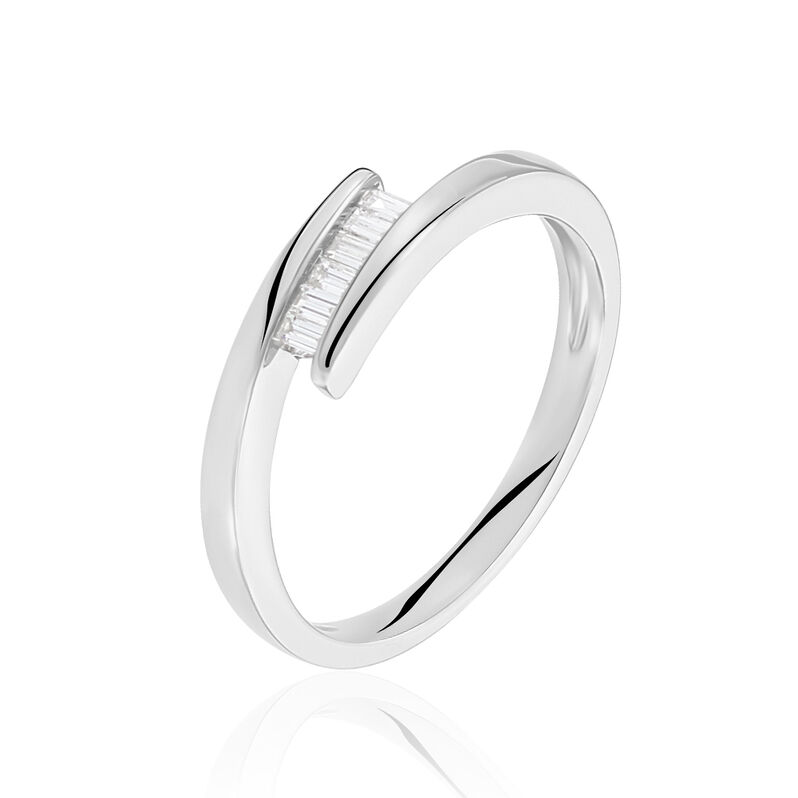 LEA Damen Ring Wei&szlig;gold 375 (9 Karat) Diamant Wei&szlig; 0,13 ct - Ringe mit Stein Damen | OROVIVO