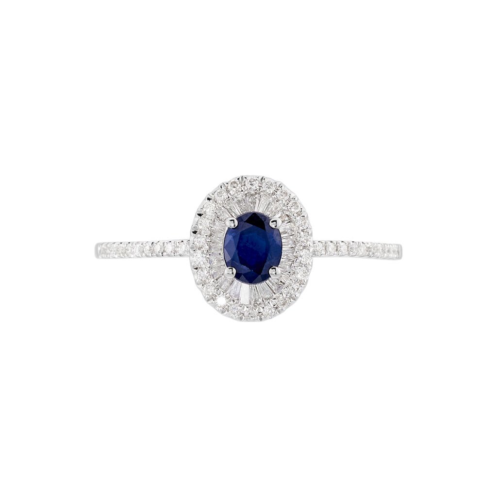 JAKKA Damen Ring Weißgold 585 (14 Karat) Saphir Blau 0,45 ct Oval - Solitärringe Damen | OROVIVO