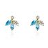 Santorini Damen Ohrstecker Gold 375 (9 Karat) Topas Swiss Blue 0,48 ct Blume