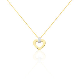 Damen Halskette Gold 375 Diamanten 0,008ct Herz - Herzketten  | OROVIVO