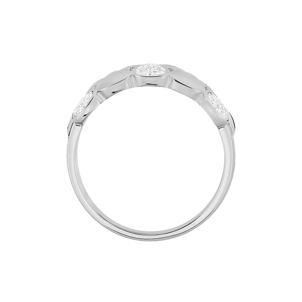 BURBU Damen Ring Wei&szlig;gold 375 (9 Karat) Diamant Wei&szlig; 0,15 ct Bl&uuml;tenblatt