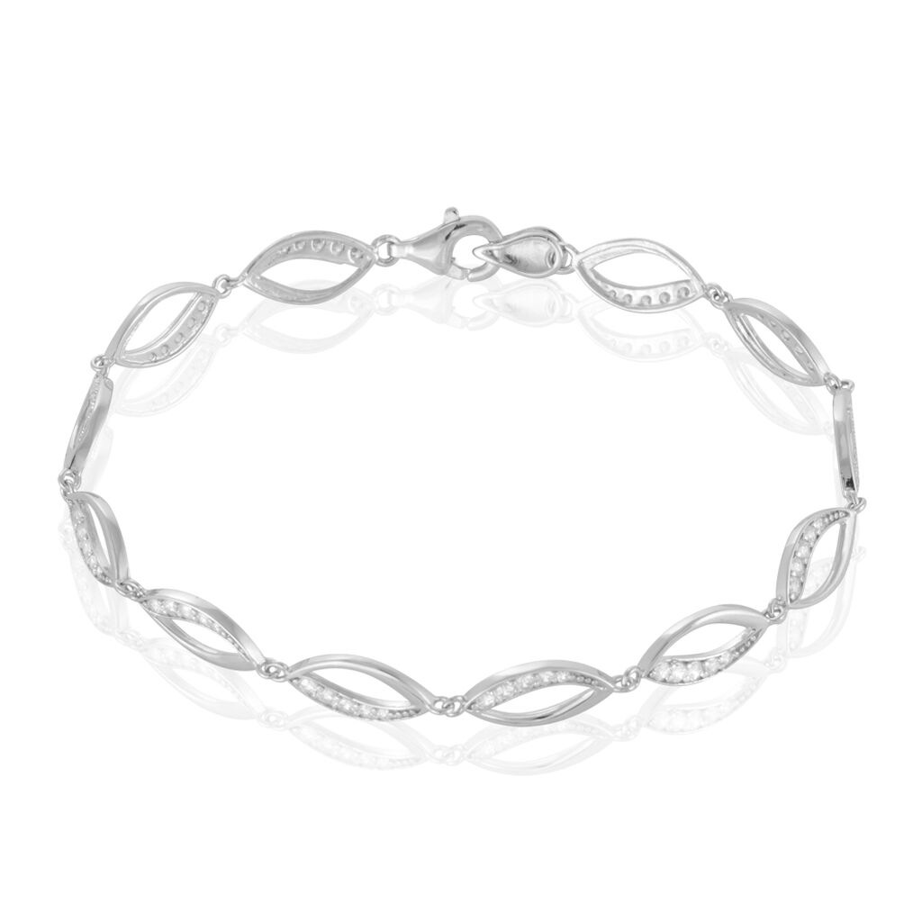 Damen Armband Silber Silber 925 Zirkonia Weiß Unendlichkeit, Armband mit Stein