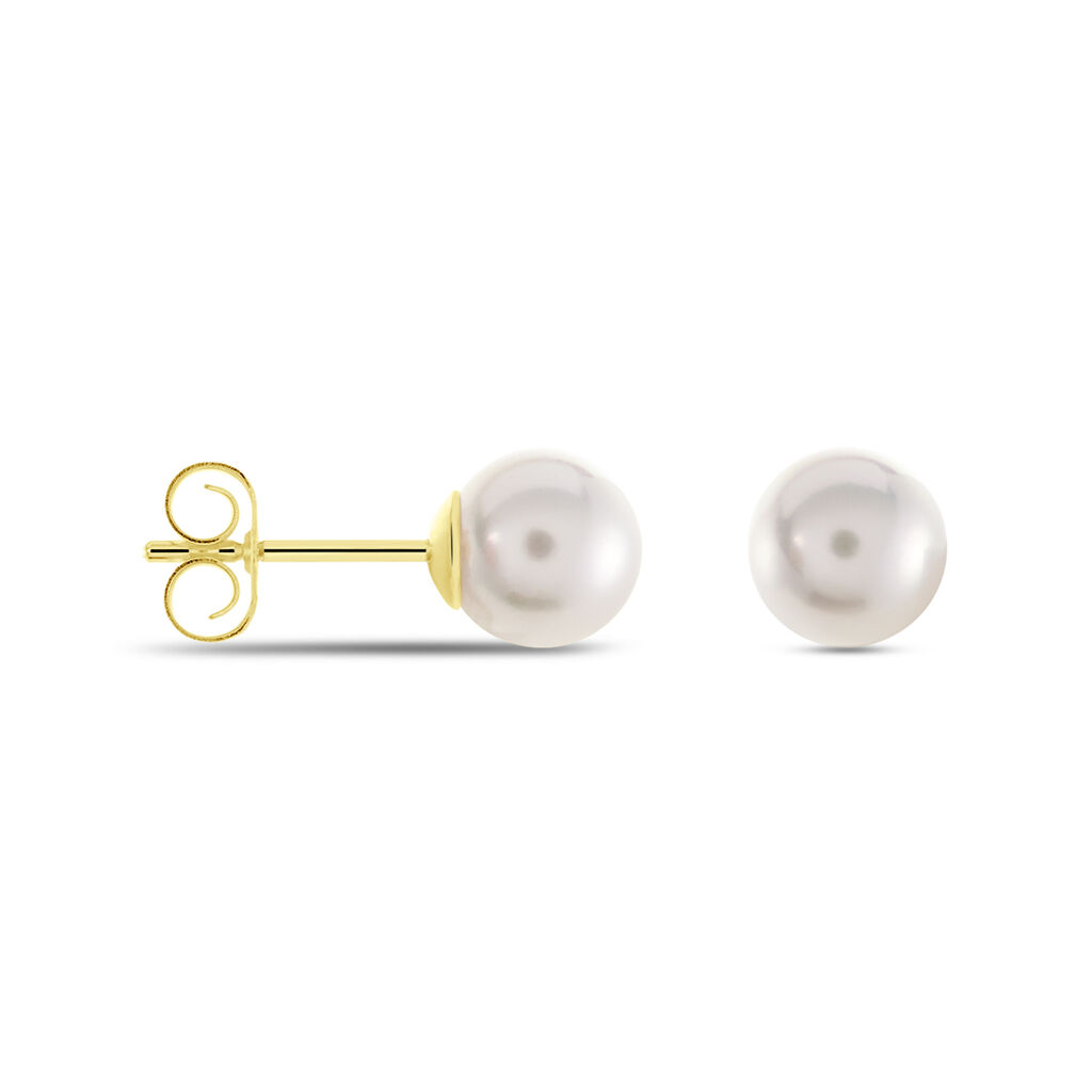 Damen Perlenohrringe Gold 585 Akoyaperle 6-7mm Grace - Ohrstecker Damen | OROVIVO
