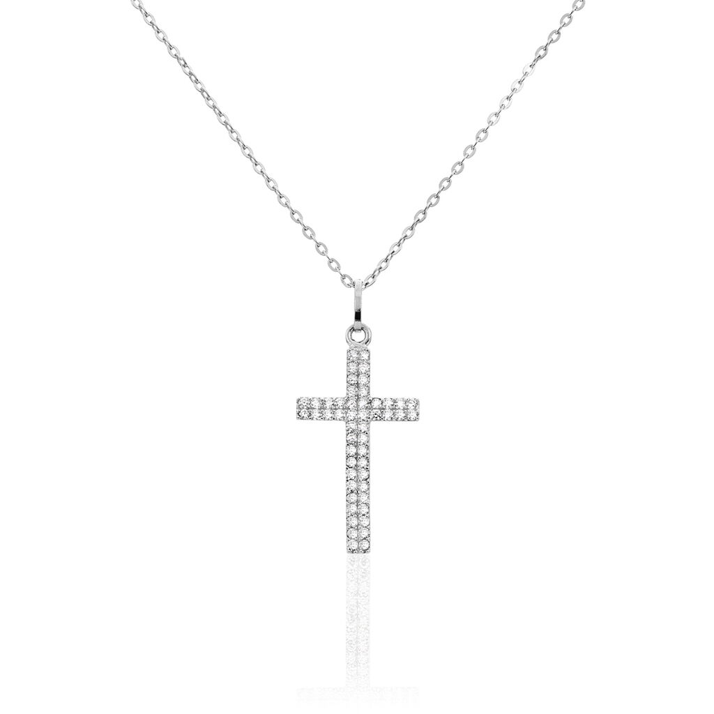 🦚 Damen Halskette Silber 925 Zirkonia, Collier mit Stein