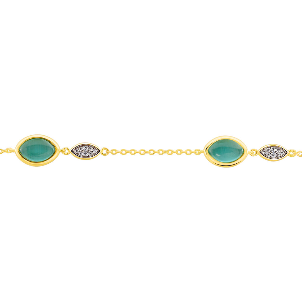 Damenarmband Silber 925 Vergoldet Glas Zirkonia  - Armbänder mit Anhänger Damen | OROVIVO