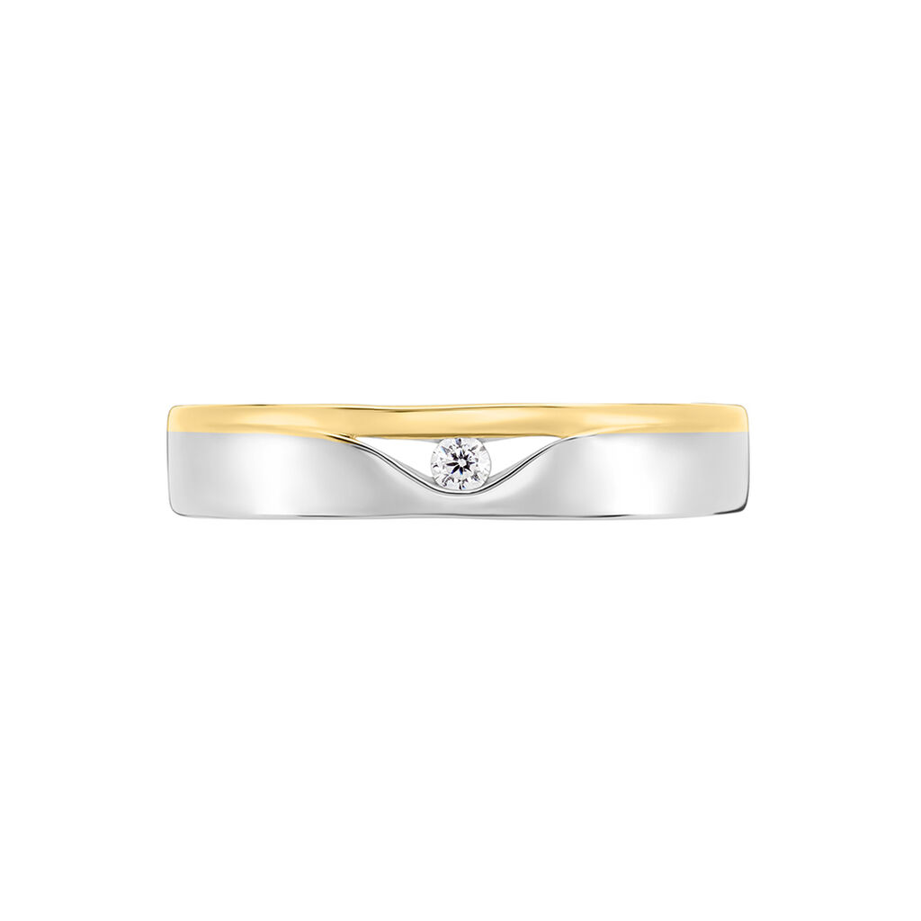 Damen Ring Silber Bicolor Gelb/Silber 925 Zirkonia   Vaninna    - Ringe mit Stein Damen | OROVIVO