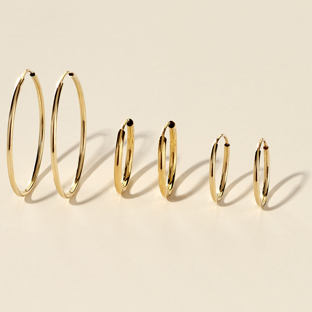 SMILLA FLEXIBEL 3 Damen Creolen Gold 375 (9 Karat) B 1,2 mm