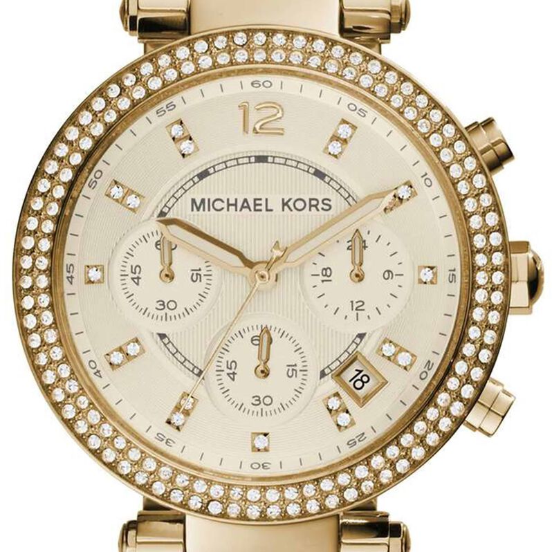 Orologio Cronografo Donna Michael Kors Parker quadrante gold MK5354 - Spannringe Damen | OROVIVO