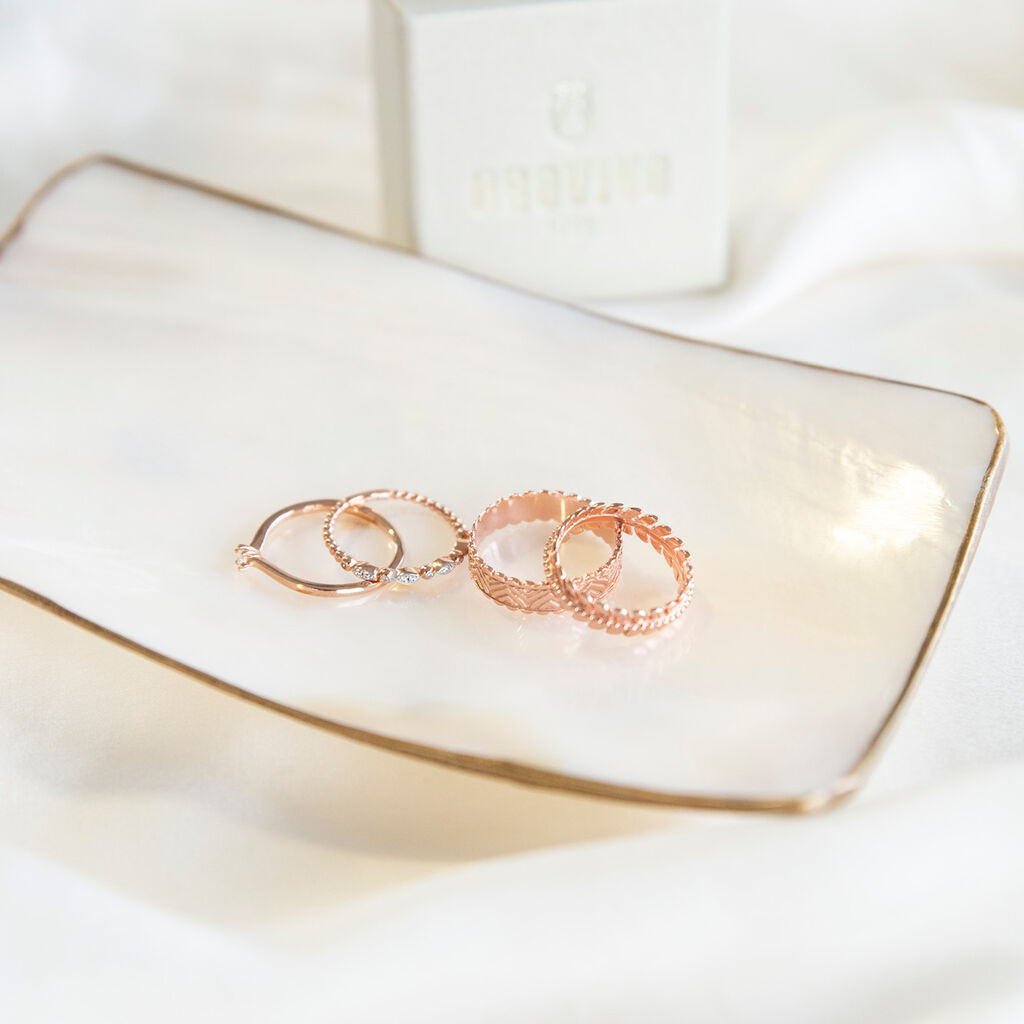 Damen Ring Rosegold 375 Zirkonia  - Ringe mit Stein Damen | OROVIVO