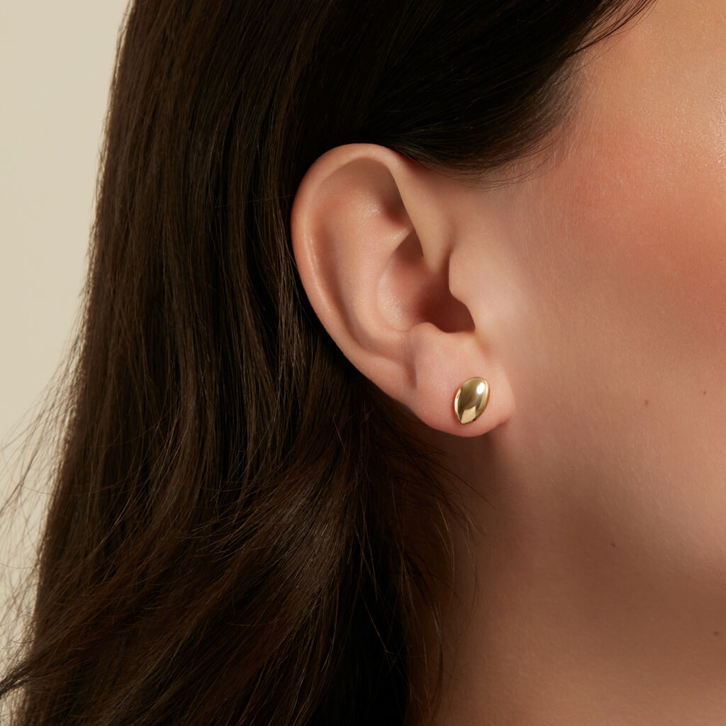 ELANI Damen Ohrstecker Silber vergoldet 925 Oval