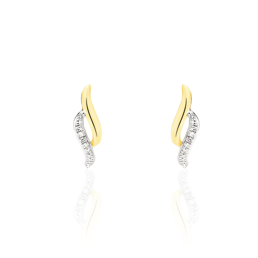 Boucles D'oreilles Or Jaune Diamants - Spannringe Damen | OROVIVO