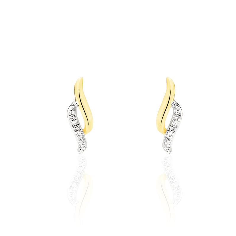 Boucles D'oreilles Or Jaune Diamants - Spannringe Damen | OROVIVO
