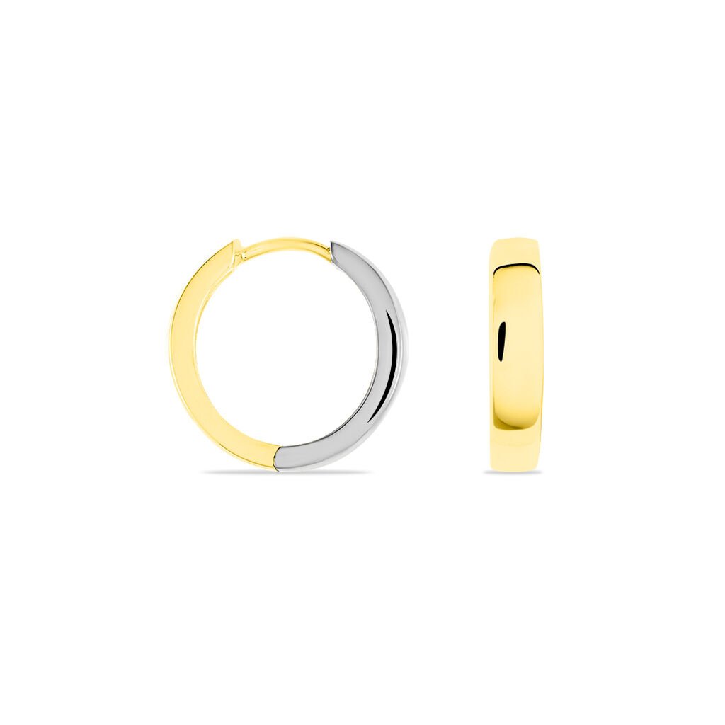 Damen Creolen Gold Bicolor 333 (8 Karat), Creolen ohne Stein