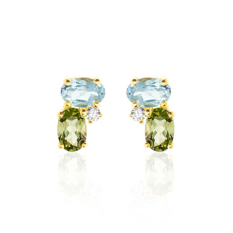 LAYLA 1 Damen Ohrstecker Gold 375 (9 Karat) Peridot Gr&uuml;n 2,13 ct Oval - Ohrstecker Damen | OROVIVO