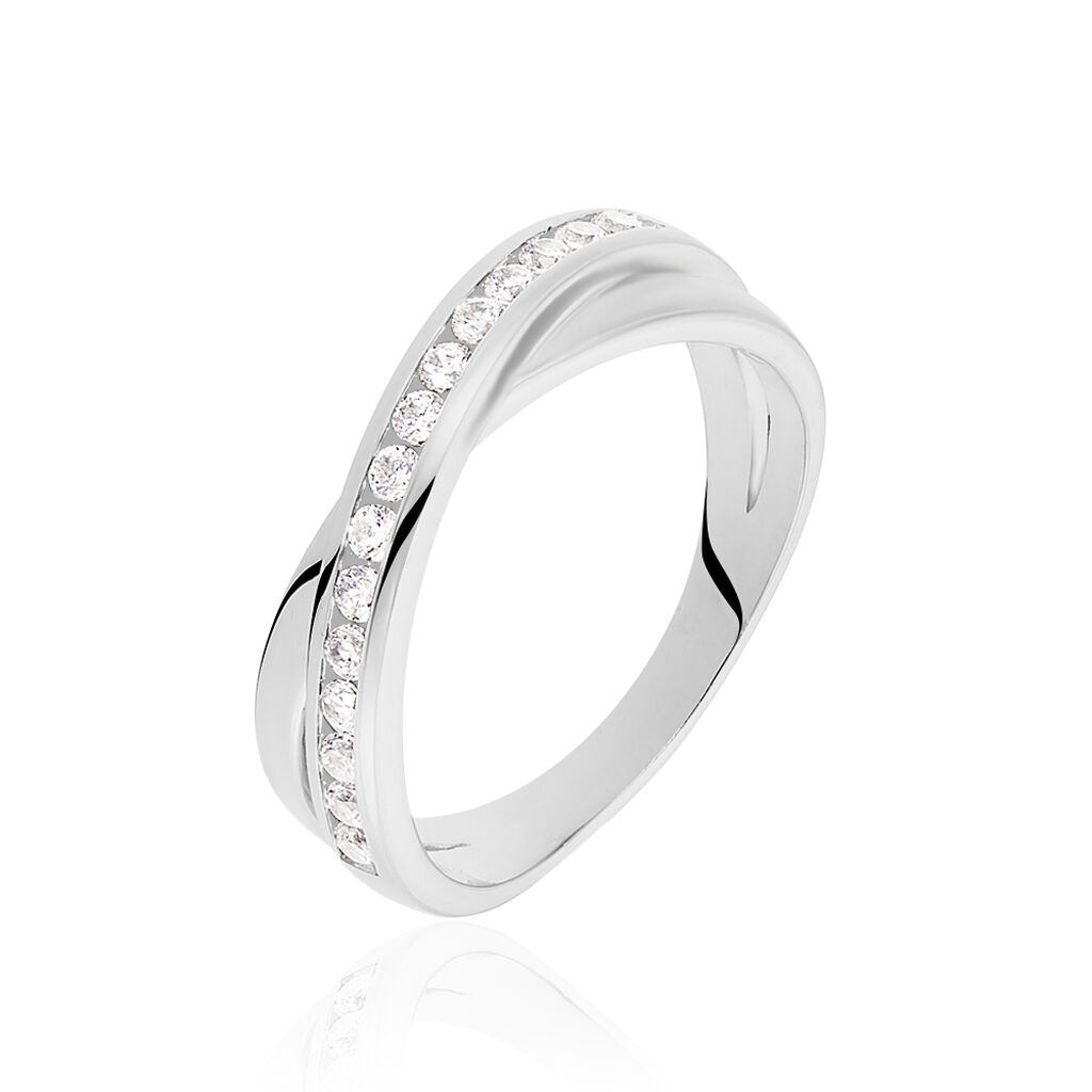 Damen Ring Silber 925 Zirkonia Wei&szlig; B 5 mm