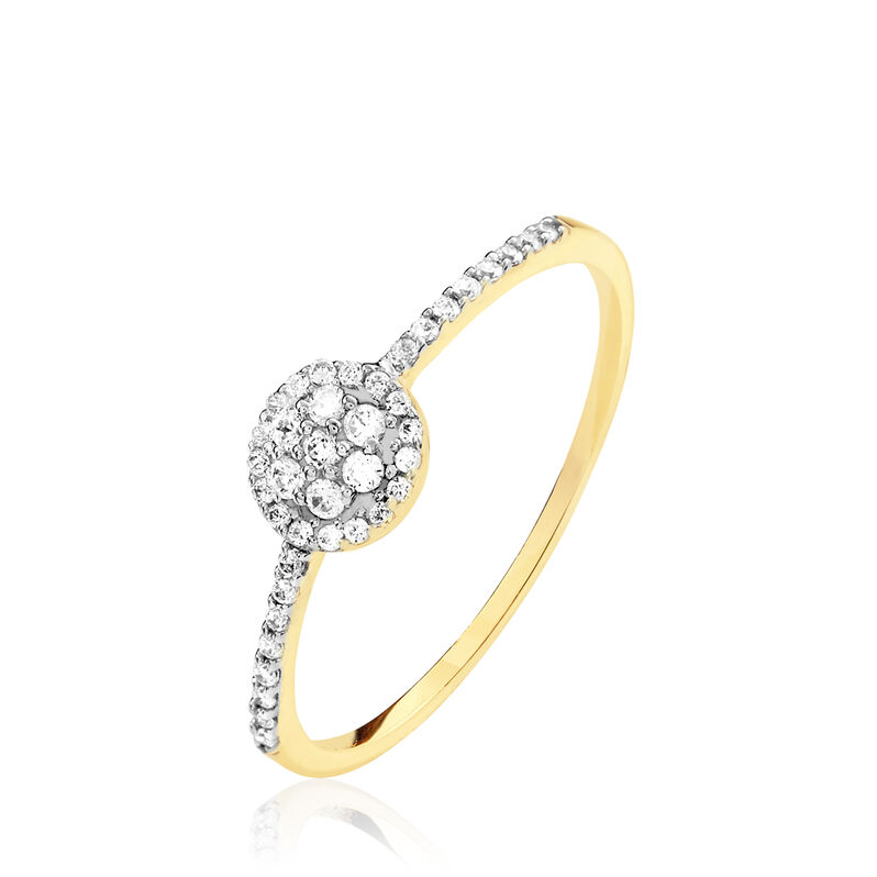 Bague Solitaire Elizea Or Jaune Oxyde De Zirconium - Spannringe Damen | OROVIVO