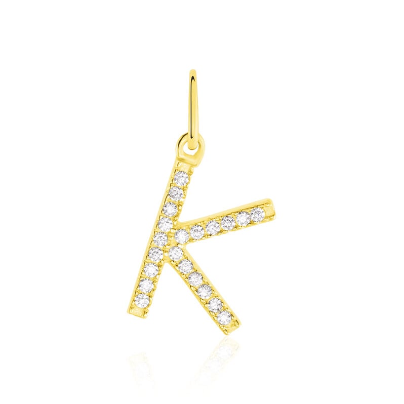 Anhänger Gold 375 Zirkonia Buchstabe K - Schmuckanhänger Familie | OROVIVO