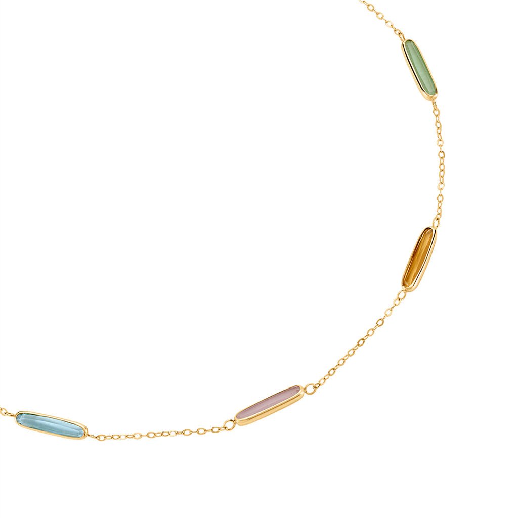 CAROLY Damen Collier Gold 375 (9 Karat) Aventurin Grün 0,35 ct - Halsketten Damen | OROVIVO