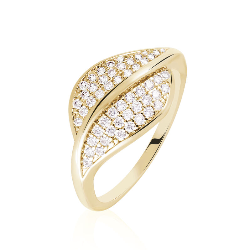 Bague Souad Plaque Or Jaune Oxyde De Zirconium - Spannringe Damen | OROVIVO