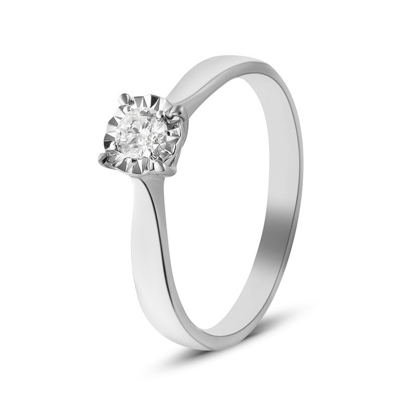 Anello Solitario Valentino Diamotion Oro Bianco Diamante - Spannringe Damen | OROVIVO