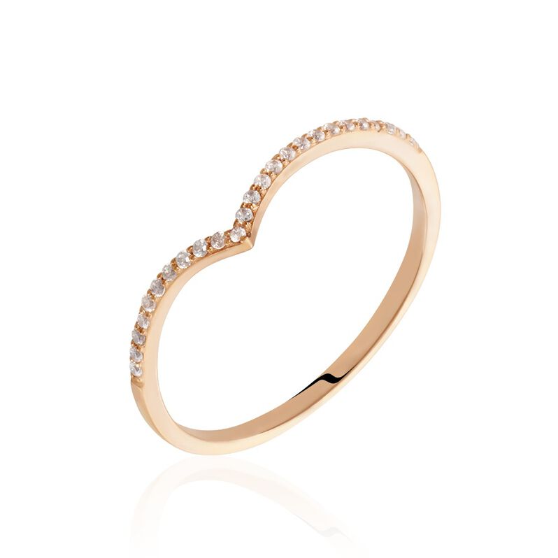Bague Dounia Or Rose Oxyde De Zirconium - Spannringe Damen | OROVIVO