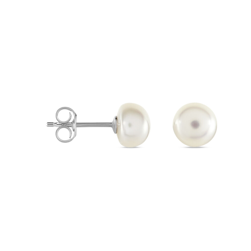 Damen Perlenohrringe Silber 925 Zuchtperlen 7-8mm - Ohrstecker Damen | OROVIVO